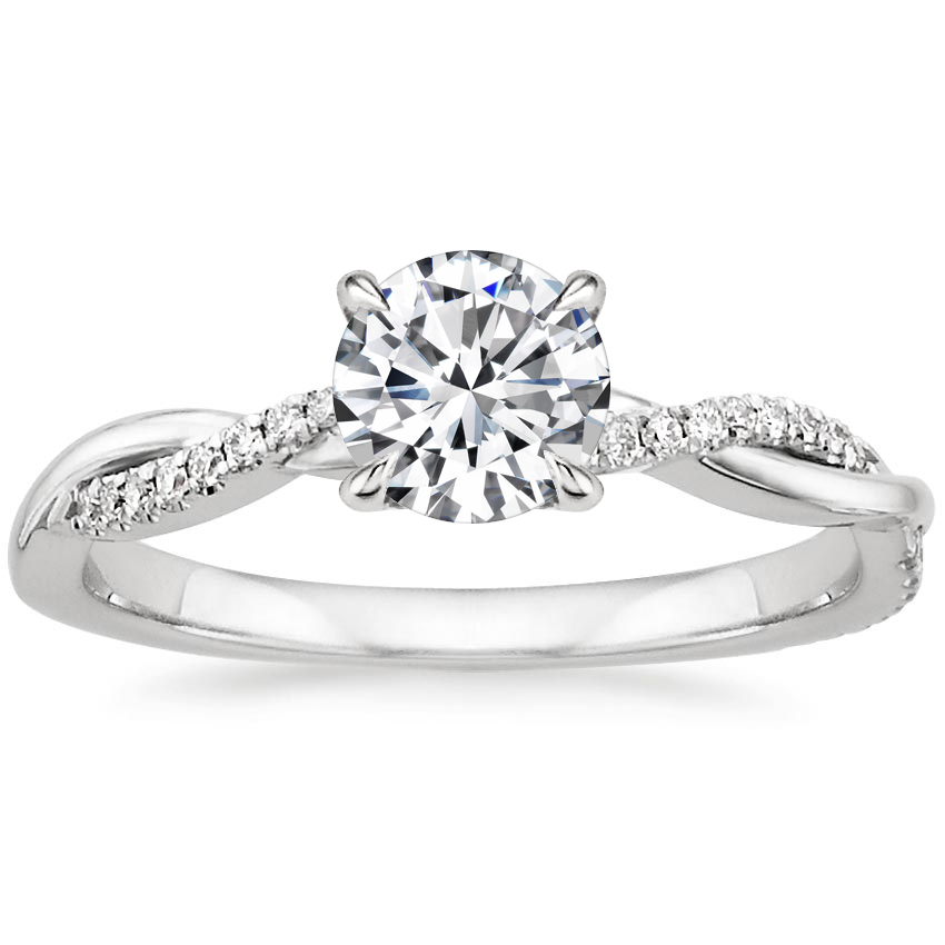 Simple twist engagement ring top